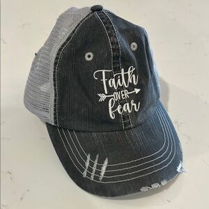 Black and Gray Distressed Cap